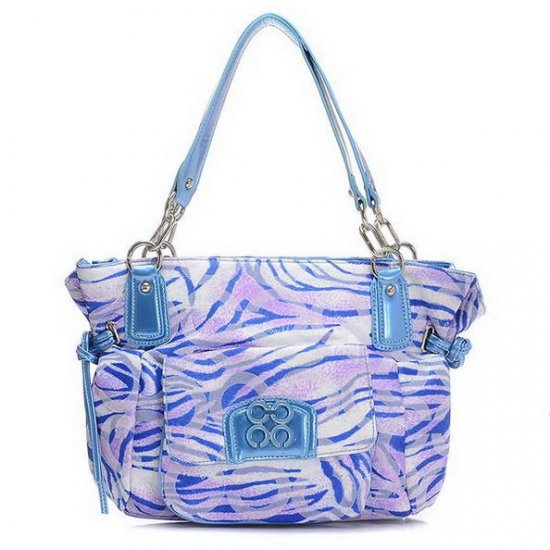 Coach Whimsy Logo Signature Medium Blue Totes EIY | Women - Click Image to Close